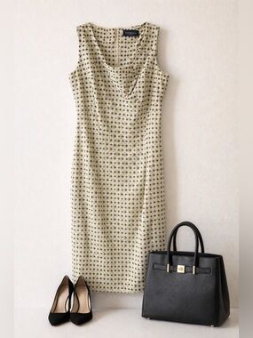 Piazza Sempione Italy Geometric Print Sheath Dress | Minimalist Designer